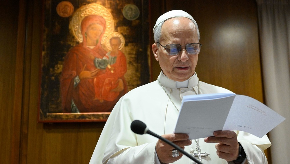 Papst Leo XIV. spricht in Synodenaula