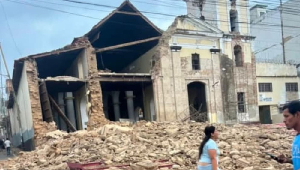 Die Kirche des Priesterseminars in La Guaira nach dem Erdbeben